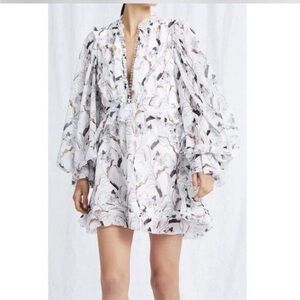 $450 Acler White Floral Mini Dress